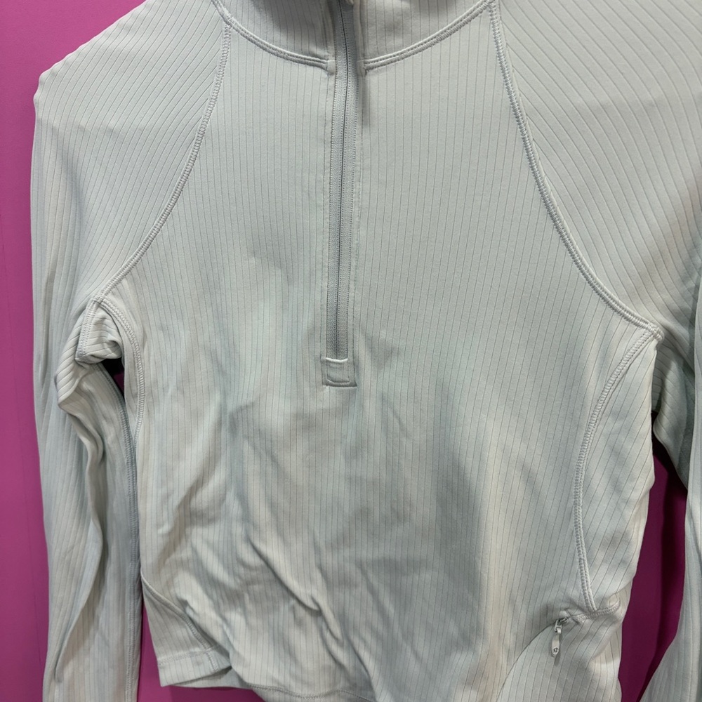 lululemon athletica White Long Sleeve Half-Zip Top - Picture 4 of 7